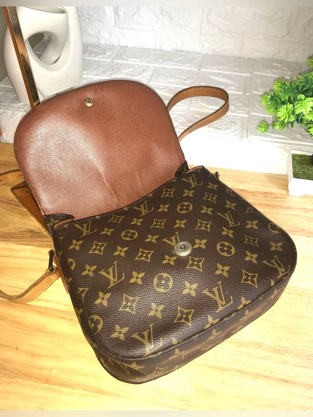 ✅AUTHENTIC GM ST CLOUD Brown Monogram SHOULDER Strap LOUIS VUITTON
